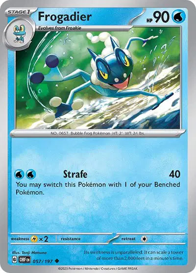 Frogadier Uncommon • 057/197 Obsidian Flames Reverse Holofoil