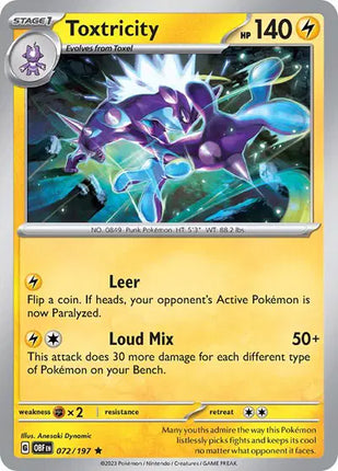 Toxtricity Rare • 072/197 Obsidian Flames Holofoil