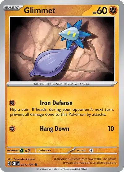 Glimmet Common • 121/197 Obsidian Flames Reverse Holofoil