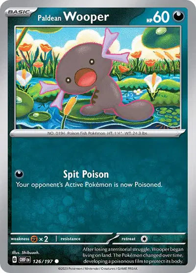 Paldean Wooper Common • 126/197 Obsidian Flames