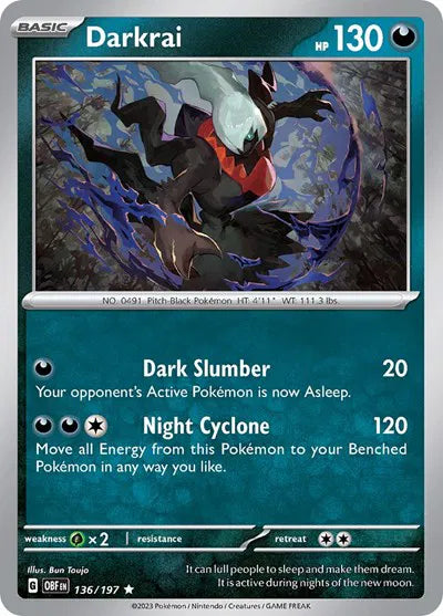 Darkrai Obsidian Flames Rare 136/197 Holofoil
