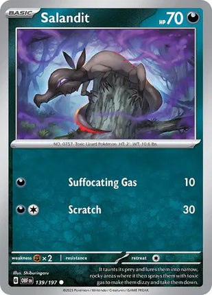 Salandit Common • 139/197 Obsidian Flames Reverse Holofoil