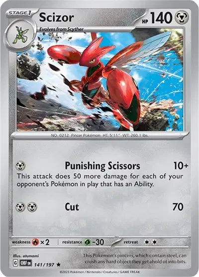 Scizor Rare • 141/197 Obsidian Flames Holofoil