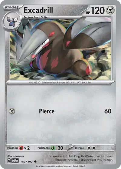 Excadrill Uncommon • 147/197 Obsidian Flames