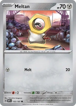 Meltan Common • 152/197 Obsidian Flames Reverse Holofoil