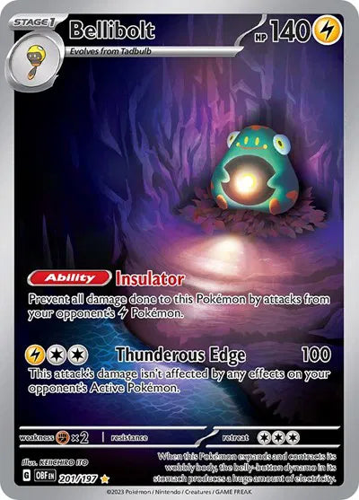 Bellibolt Obsidian Flames Illustration Rare 201/197