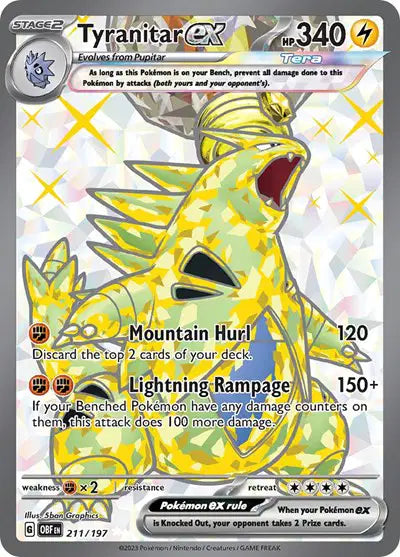 Tyranitar ex Ultra Rare • 211/197 Obsidian Flames