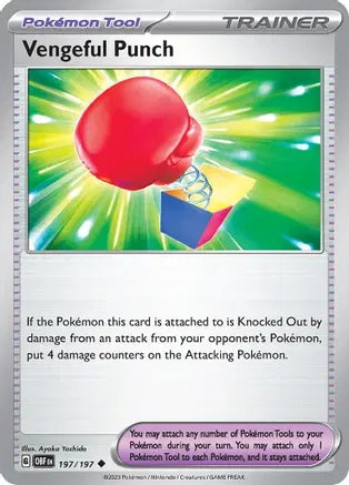 Vengeful Punch Obsidian Flames Uncommon 197/197 Reverse Holofoil