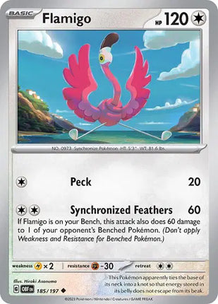 Flamigo Uncommon • 185/197 Obsidian Flames Reverse Holofoil