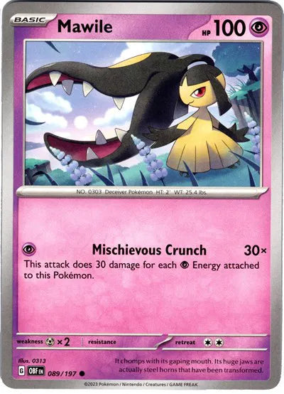 Mawile Obsidian Flames Common 089/197 Reverse Holofoil