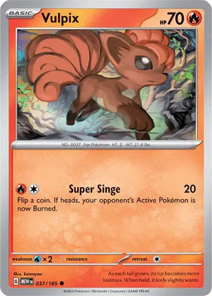 Vulpix Common • 037/165 SV: 151 Reverse Holofoil