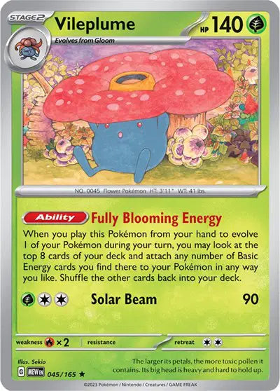 Vileplume Rare • 045/165 SV: 151 Holofoil