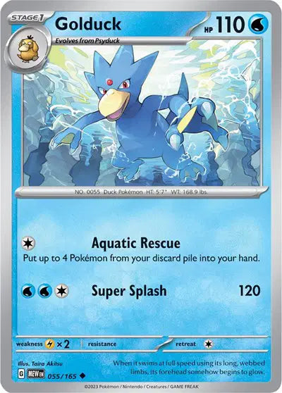 Golduck Uncommon • 055/165 SV: 151 Reverse Holofoil