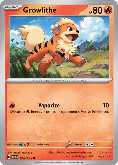 Growlithe Pokemon • Common • 058/165 SV: 151