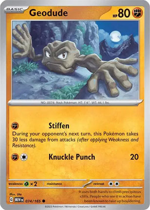 Geodude Common • 074/165 SV: 151 Reverse Holofoil