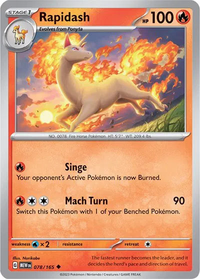 Rapidash SV: 151 Uncommon 078/165 Reverse Holofoil