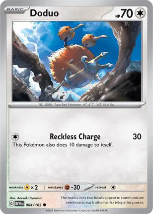 Doduo Common • 084/165 SV: 151 Reverse Holofoil