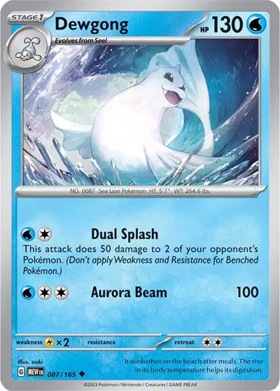 Dewgong Uncommon • 087/165 SV: 151 Reverse Holofoil