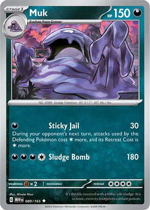 Muk Uncommon • 089/165 SV: 151 Reverse Holofoil