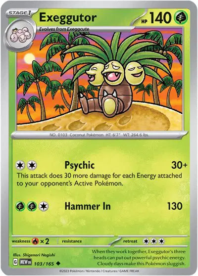 Exeggutor Uncommon • 103/165 SV: 151  Reverse Holofoil