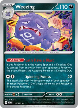 Weezing Rare • 110/165 SV: 151 Holofoil