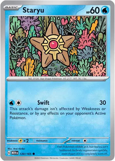 Staryu Common • 120/165 SV: 151 Reverse Holofoil