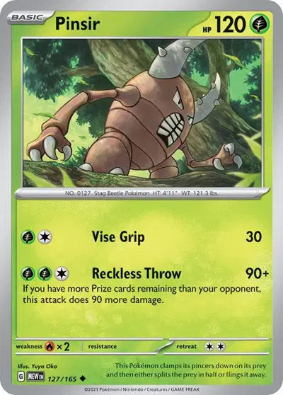 Pinsir Uncommon • 127/165 SV: 151  Reverse Holofoil