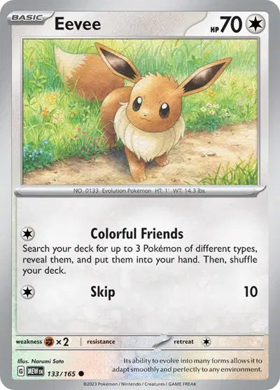 Eevee Common • 133/165 SV: 151 Reverse Holofoil