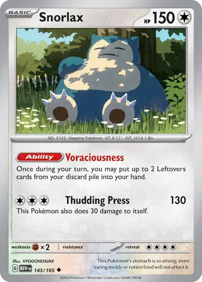 Snorlax Uncommon • 143/165 SV: 151