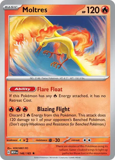 Moltres Rare • 146/165 SV: 151 Holofoil