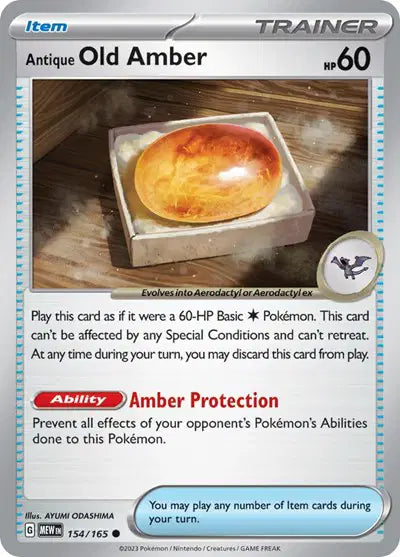Antique Old Amber Pokemon • Common • 154/165 SV: 151