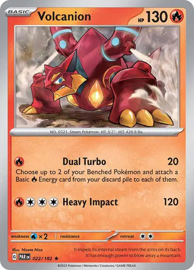 Volcanion Rare • 022/182 Paradox Rift Holofoil