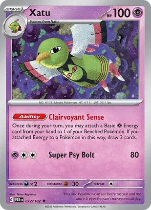 Xatu Paradox Rift Rare 072/182 Reverse Holofoil