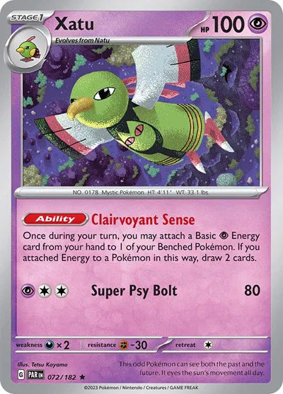 Xatu Paradox Rift Rare 072/182 Reverse Holofoil