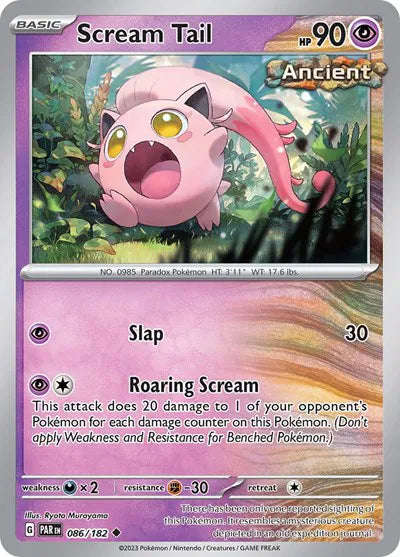Scream Tail Paradox Rift Uncommon 086/182 Reverse Holofoil