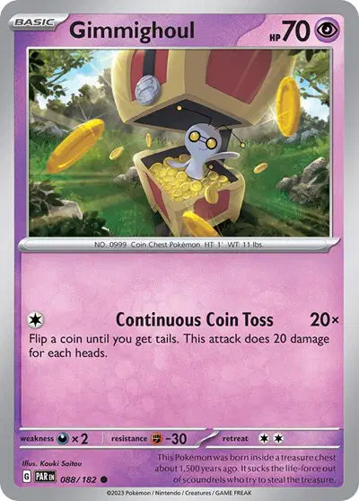 Gimmighoul Common • 088/182 Paradox Rift Reverse Holofoil