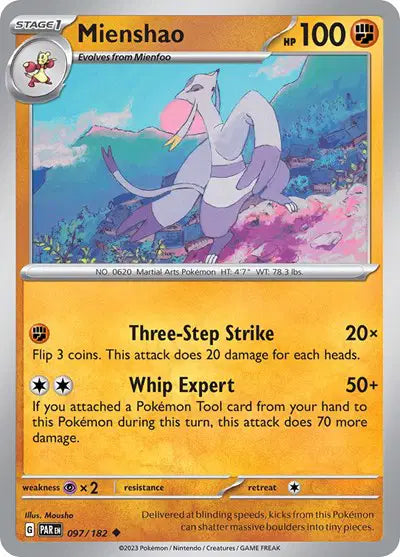 Mienshao Uncommon • 097/182 Paradox Rift Reverse Holofoil