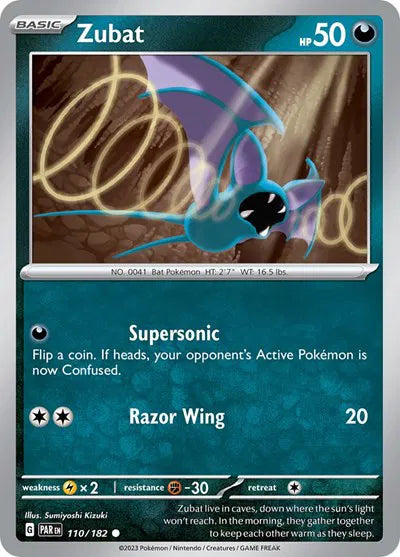 Zubat Paradox Rift Common 110/182 Reverse Holofoil