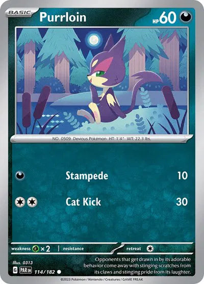 Purrloin Paradox Rift Common 114/182 Reverse Holofoil