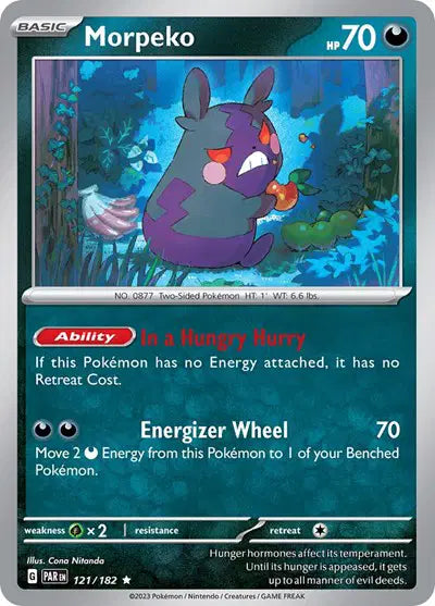 Morpeko Rare • 121/182 Paradox Rift Holofoil