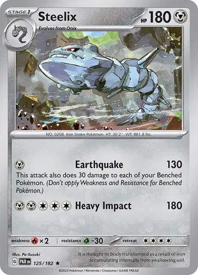 Steelix Rare • 125/182 Paradox Rift Holofoil