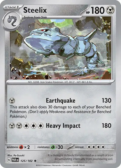 Steelix Paradox Rift Rare 125/182 Reverse Holofoil