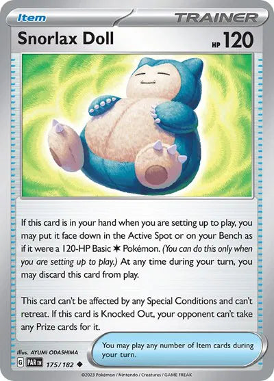 Snorlax Doll Paradox Rift Uncommon 175/182 Reverse Holofoil