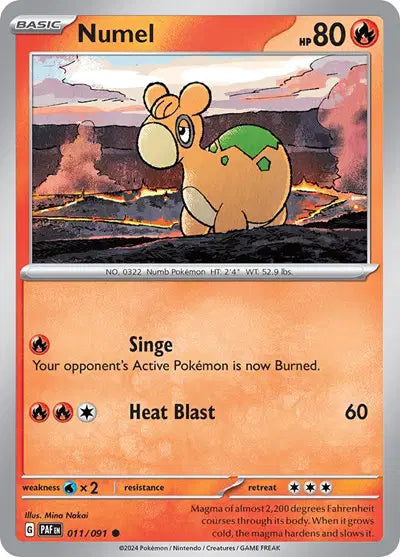 Numel Common • 011/091 Paldean Fates Reverse Holofoil
