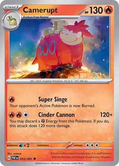 Camerupt Uncommon • 012/091 Paldean Fates