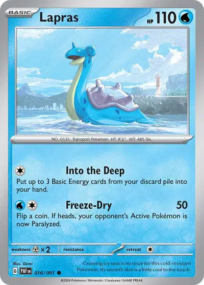 Lapras Common • 016/091 Paldean Fates