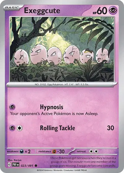 Exeggcute Common • 023/091 Paldean Fates Reverse Holofoil