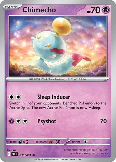 Chimecho Paldean Fates Common 030/091 Reverse Holofoil