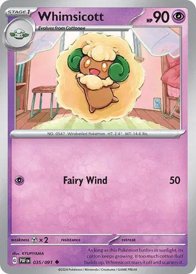 Whimsicott Uncommon • 035/091 Paldean Fates