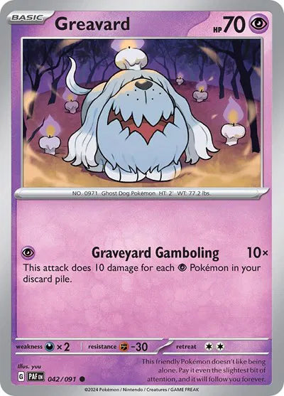 Greavard Paldean Fates Common 042/091 Reverse Holofoil